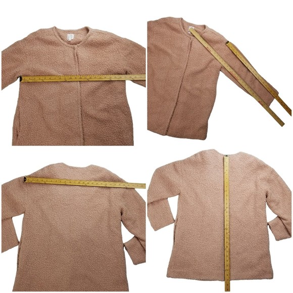 LC Lauren Conrad Sherpa Teddy Snap Jacket Women M Blush Pink Fully Lined Pockets - Picture 10 of 16